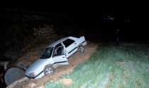Otomobil Şarampole Yuvarlandı : 2 Kişi Yaralandı